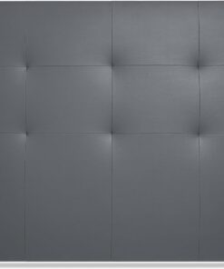 WIN REST Cabecero Aurora Acolchado, Tapizado Premium en Polipiel de Alta Gama Gris 100x120 para Camas de 90/100 cm