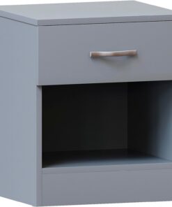 Vida Designs Mesita de Noche, Madera de ingeniería, Gray, H 47 x W 40 x d 36