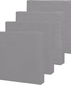 Easy-Going Fundas de cojín Impermeables para Patio de 20 x 18 x 4 Pulgadas, Paquete de 4 Fundas de Repuesto Antideslizantes para Asiento de Exterior con Cremallera, Color Gris