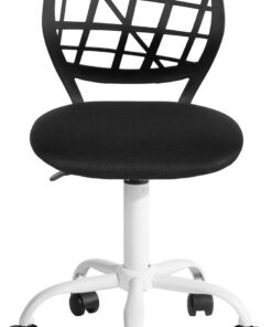 FurnitureR Silla de Gaming para niños, Silla de Oficina, Silla Gamer, Silla de Escritorio, diseño Moderno ergonómico, sin Brazos, Ajuste de Altura del Asiento, Ruedas de Goma, Color Negro