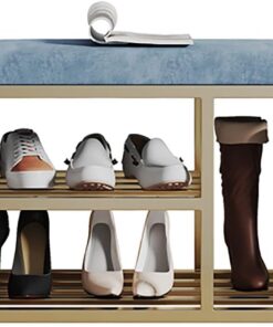 Banco de Almacenamiento de Zapatos Banco de Almacenamiento de Zapatos Banco con Armario para Zapatos Banco de Zapatos con Asiento Banco de Zapatos de 2 Niveles con estantes de Mall