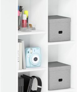 Furinno Luder Estantería Abierta Librería de 7 Cubos, Blanco