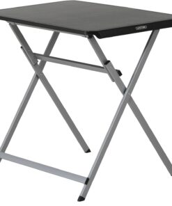 LIFETIME 92210 - Mesa Auxiliar Plegable Negra | Mesa Plegable portátil Medidas 75x52, Altura 66cm | Incorpora asa para fácil Transporte | Fácil almacenaje | Resistente y Ligera