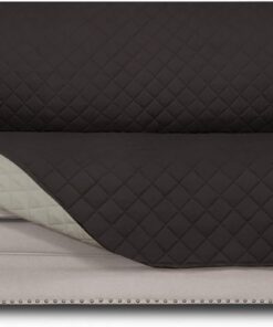 Easy-Going - Funda reversible para sofá de 2 plazas, protege contra perros y otros animales, resistente al agua, con varillas de espuma y correas elásticas, chocolate/beis