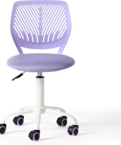 FurnitureR Silla de Oficina en casa, ergonómica, Ajustable, giratoria de Altura, Silla ejecutiva para Ordenador, para casa, Oficina, Estudio, Color Morado Claro