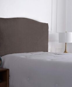 Fundas para cabecero de Cama Terciopelo Cubierta de cabecera elástica Funda Protectora de cabecera para Camas Individuales Dobles Grandes Ceniza de café