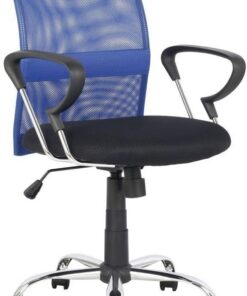 La Silla Española Salamanca Oficina sin Reposacabezas, Piel_sintética, Azul, 51.50x113x63.50 cm