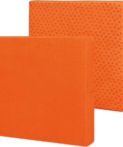 Easy-Going Fundas de cojín Impermeables para Patio de 61 x 61 x 10 cm, Paquete de 2 Fundas de Repuesto Antideslizantes para Asiento de Exterior con Cremallera, Color Naranja