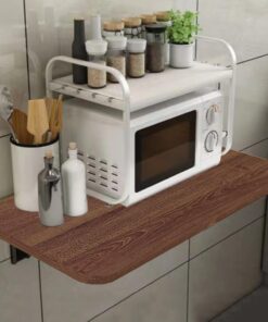Shally Dogan Mesa de Pared Plegable de 80 x 60 cm, de Madera, estantería de Pared Plegable, Ahorra Espacio, versátil, Escritorio para Ordenador, Mesa de Comedor, salón, salón, baño, Cocina (Nogal)