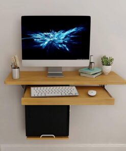 SYTH Escritorio de computadora montado en la Pared,Mesa para Gaming Ergonómica,Estación de Trabajo para Monitor,para Esquina de Oficina y Estudio de Casa