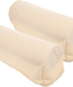 DOITOOL 2 Piezas Funda Protectora Reposabrazos Sofá Elástica Beige Cubierta y Resistente para Sofás y Sillones Protector Decorativo para Hogar y Oficina