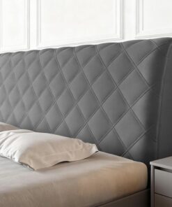 RANJIMA Funda para cabecero de cama - Funda para cabecero de cama - Funda suave y elástica - Funda para respaldo - Antipolvo - Para dormitorio - Gris oscuro - 200 cm