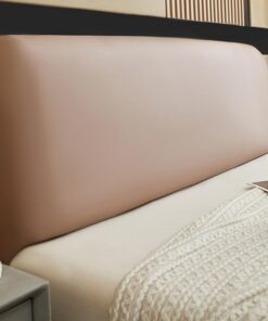 Funda De Cabecera De Cama Elástica De Cuero PU Impermeable, Antipolvo | Elástica Funda Cabecero Cama, Para Camas Individuales Dobles King Queen, Todo Incluido(Khaki,200cm)