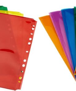 Grafoplas - Surtido de Sobres de Plastico A4 para Archivar en Carpeta Anillas － 6 unidades de Colores Variados (Paquete de 2)