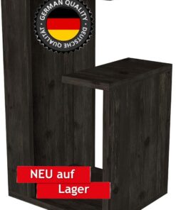 Alphamoebel Moebel17 4951 Sister - Mesa Auxiliar con estantes, Efecto Madera Mate, Color Gris Oscuro, 35 x 29,5 x 60 cm