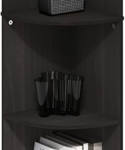FURINNO ECON Estantería Esquinera De 5 Niveles para Libros, Ideal para Organizar Y Almacenar En Sala De Estar Y Oficina En Casa