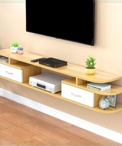 Mueble de TV Flotante de Madera para Pared - Consola Multimedia Moderna y Centro de Entretenimiento con Espacio de Almacenamiento para Sala de Estar, Blanco, 100 x 24 x 28 cm - Una solución
