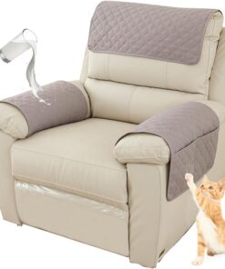 Fundas para sillón, protector de sofá, fundas de reposabrazos de sofá, funda de reposacabezas para sofá reclinable, fundas protectoras impermeables antideslizantes para brazos de sofá (gris claro, 1
