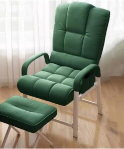 Juego de sillón moderno de tela de mediados de siglo con reposapiés y otomano, silla decorativa verde para sala de estar, oficina, espacios pequeños, sillón reclinable y club