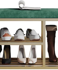 Banco de Almacenamiento de Zapatos Banco de Almacenamiento de Zapatos Banco con Armario para Zapatos Banco de Zapatos con Asiento Banco de Zapatos de 2 Niveles con estantes de Mall