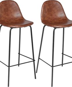 Well Home - Juego de 2 taburetes de Bar marrón Vladi