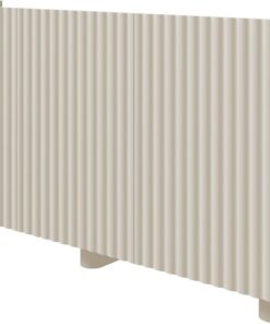 Selsey Cómoda Fiorra 84×144×38,8 cm – Aparador Gris-Beige Moderno con Apertura Push-to-Open, 3 Compartimentos Cerrados y Patas ovaladas de MDF de 12 cm.