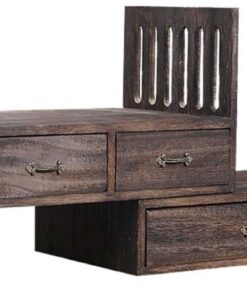 Unidad de estantería Organizador de Escritorio estantería Ajustable pequeña encimera Soporte exhibición Madera Estilo Libre Estantería