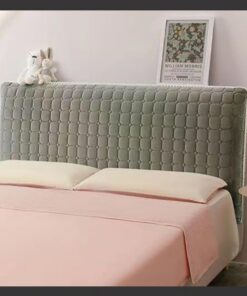 Funda para Cabecera Cama Terciopelo Cubierta, Tapizado, Prueba de Polvo(Dark Gray,220cm(86inch))