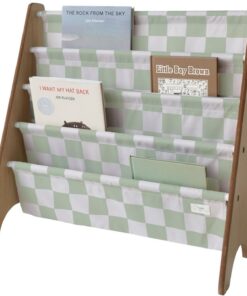 3 Sprouts Librería Infantil Frontal, 35 Libros, Tablero Verde | estantes frontales de tela en 4 niveles; mantiene cuentos visibles y a mano; para dormitorio, aula o rincón de lectura