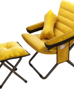 AIZYR Sillón Reclinable Plegable con Otomana, Juego De Sofás Sillón De Lectura para Dormitorio, Sala De Estar, Dormitorio Universitario Y Oficina,Amarillo