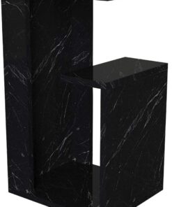 moebel17 Sister 4944 Bendir - Mesa Auxiliar para sofá (Aspecto de mármol, 35 x 29,5 x 60 cm, con estantes, se Puede Colocar de Forma Gris