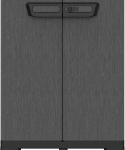 Terry - Ardesia 680, Armario Bajo de 2 Puertas, 1 Estante Interno Regulable, Acabado Efecto Piedra, para Exterior e Interior Cubierto, de Plástico, 68 x 39 x 93,5 cm