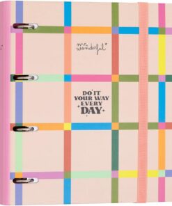 Mr. Wonderful - Carpeta con anillas y folios Urban - Do it your way every day - Carpeta con 4 Anillas, Goma Elástica y Protección Antirayaduras - Incluye Recambio de Folios - 120 hojas