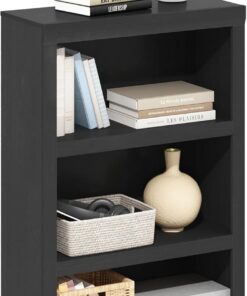 Furinno Rail De 3 Niveles con Estante Abierto, 26,5 X 63,5 X 99,5 Cm, para Salón, Dormitorio Y Oficina En Casa, Madera De Nogal