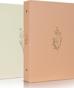 Juego de 2 carpetas estéticas A5 de 6 anillas, la carpeta pequeña perfecta de 0.75 pulgadas para diarios o colecciones, carpeta recargable con bolsillo