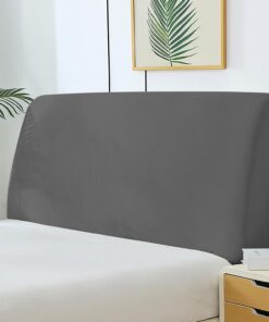 Funda para cabecero de cama de terciopelo, resistente al polvo, elástica, gruesa, suave y lavable, funda universal para cabecero para decoración de dormitorio (gris oscuro)
