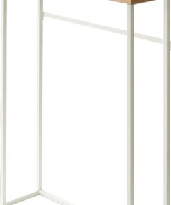 YAMAZAKI 5164 Tower Console Table, White, Steel/Wood, 60 x 18.5 x 80.5 cm