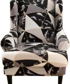 Fundas de sillón orejero Cubierta de Silla con alas de Terciopelo 2 Piezas 1 Plaza Funda para Sillon de Orejas