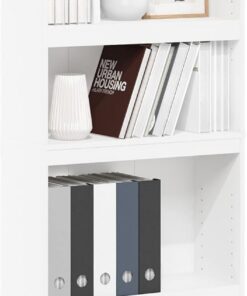 Furinno Jaya Home Improved Librería Estantería Ajustable de 5 Niveles, Blanco