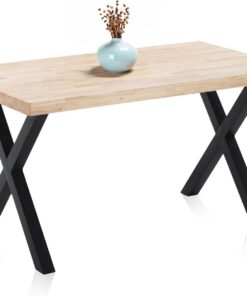 Adec Group X-Loft, Mesa de Comedor, Mesa de Salon, Acabado en Roble Salvaje y Patas Metalicas Negro, Medidas: 140 cm (Largo) x 80 cm (Ancho) x 76 cm (Alto)