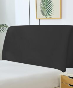 Funda para cabecero de cama de terciopelo, resistente al polvo, elástica, gruesa, suave y lavable, funda universal para cabecero para decoración de dormitorio, color negro