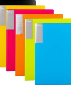 Amazon Basics Carpetas con fundas, A4, 30 fundas, 6 unidades, Multicolor