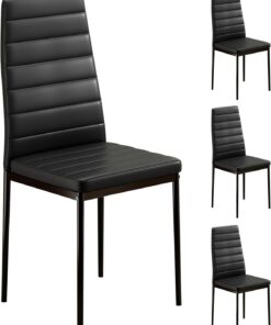 Juego de 4 sillas modernas, sillas de comedor de fácil montaje con asientos acolchados y patas de metal, juego de respaldo, juego de sillas de comedor para el hogar, comedor, cocina, sala de
