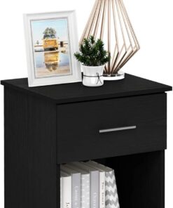 Furinno Tidur Mesita de Noche con asa y un cajón, Madera de ingeniería, Americano, 45 (W) x 61.3 (H) x 39.8 (D) cm