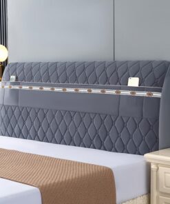 Funda para Cabecero Cubierta Protector Gruesa Y Moderna Simple Protector Suave A Prueba(Dark Grey,65 * 200cm)