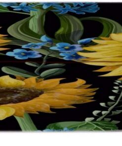 A.Monamour Fundas Decorativas para Sofás Acuarela Girasol Patrón Verano Flor Terciopelo Fundas de Sillón Sofá Protector Funda de Sofá 1 Plaza 2 Plazas 3 Plazas