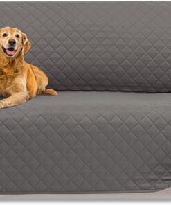 HOMERILLA - Funda de sofá para perros, lavable para sofá, funda protectora para sofá de perro, fundas de sofá para sofá de 3 cojines (68 pulgadas, gris/gris claro)