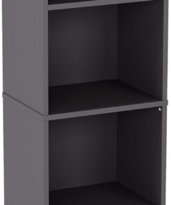 Vida Designs Estantería Oxford de 4 Niveles, estantería de Madera Gris, para Oficina, Sala de Estar, Muebles
