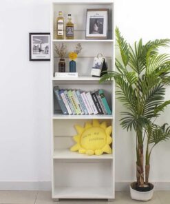 BAKAJI Estantería de Vela con 5 estantes, Mueble de 190 cm, para Oficina, archivador de Documentos, Libros, Biblioteca, Armario, estanterías, salón, salón, Estructura de Madera (Blanco)