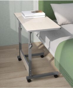 Mesa rodante para Oficina Mesita de Noche elevada, sofá, Mesa Ordenador, Aprendizaje con polea móvil, Escritorio Dormitorio Sencillo Ruedas